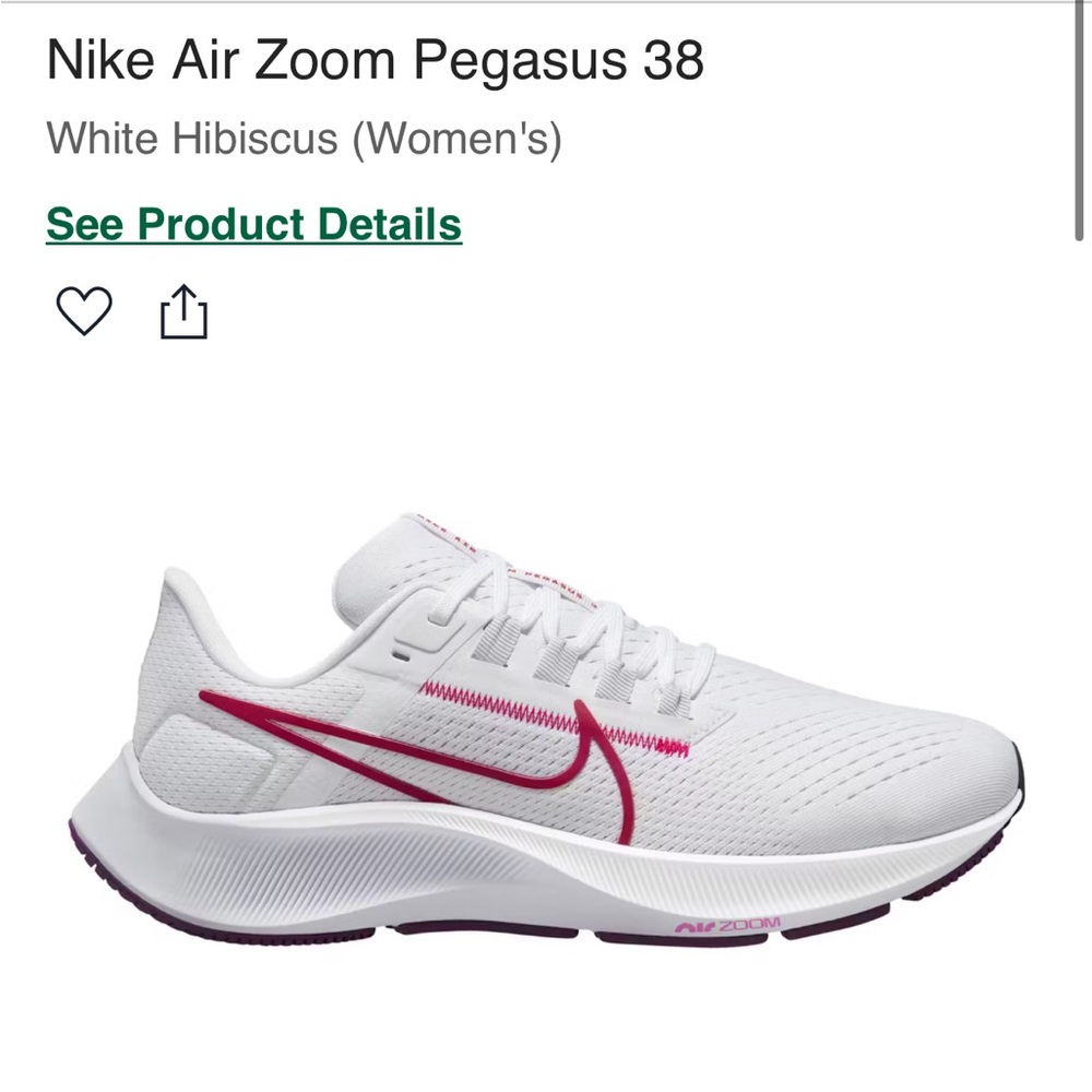 2022 Nike Air Zoom Pegasus 38
White Hibiscus (Women's US 6)